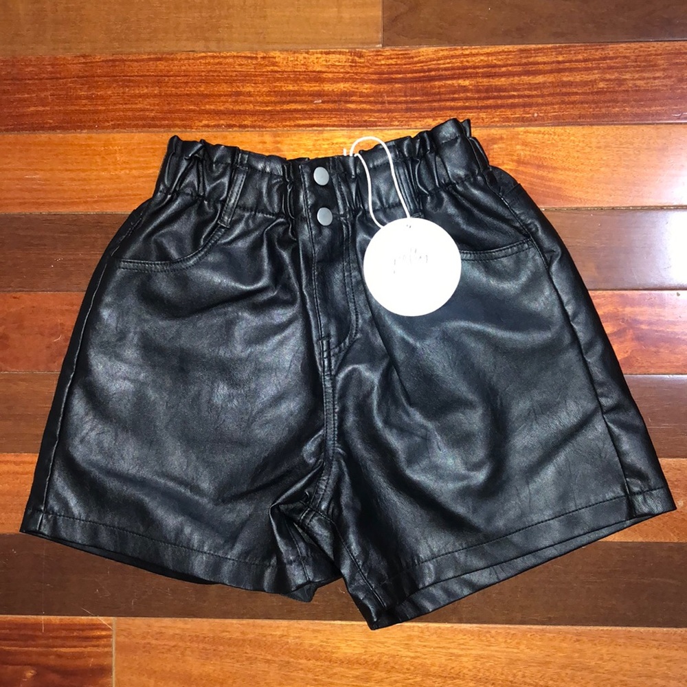 Faux Leather High Waist Shorts